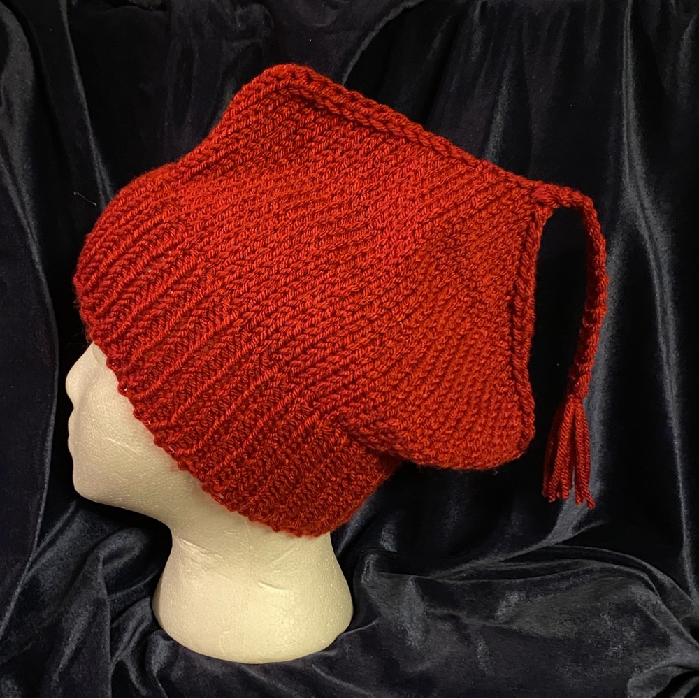 Red Hand Knit RESIST Hat - one size fits all